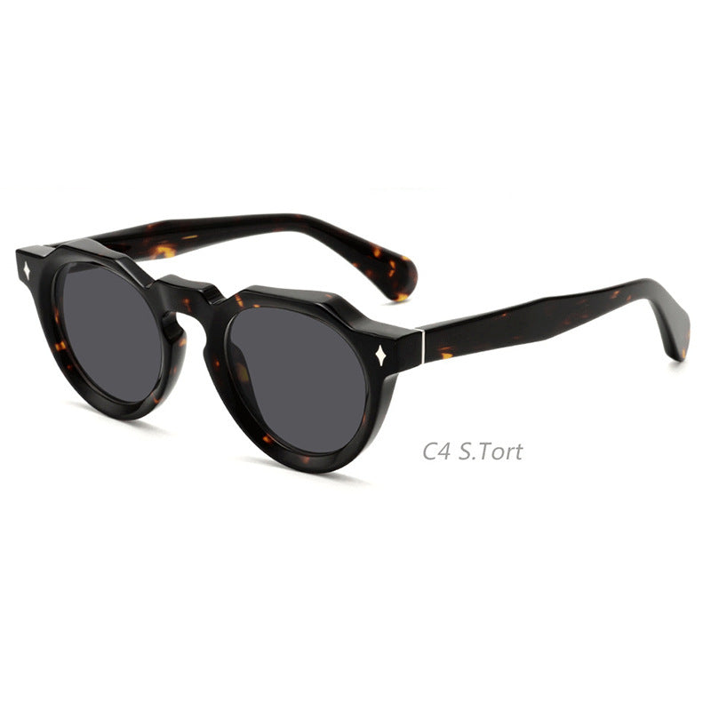 European And American Fashion Oval Thick Frame Sunglasses