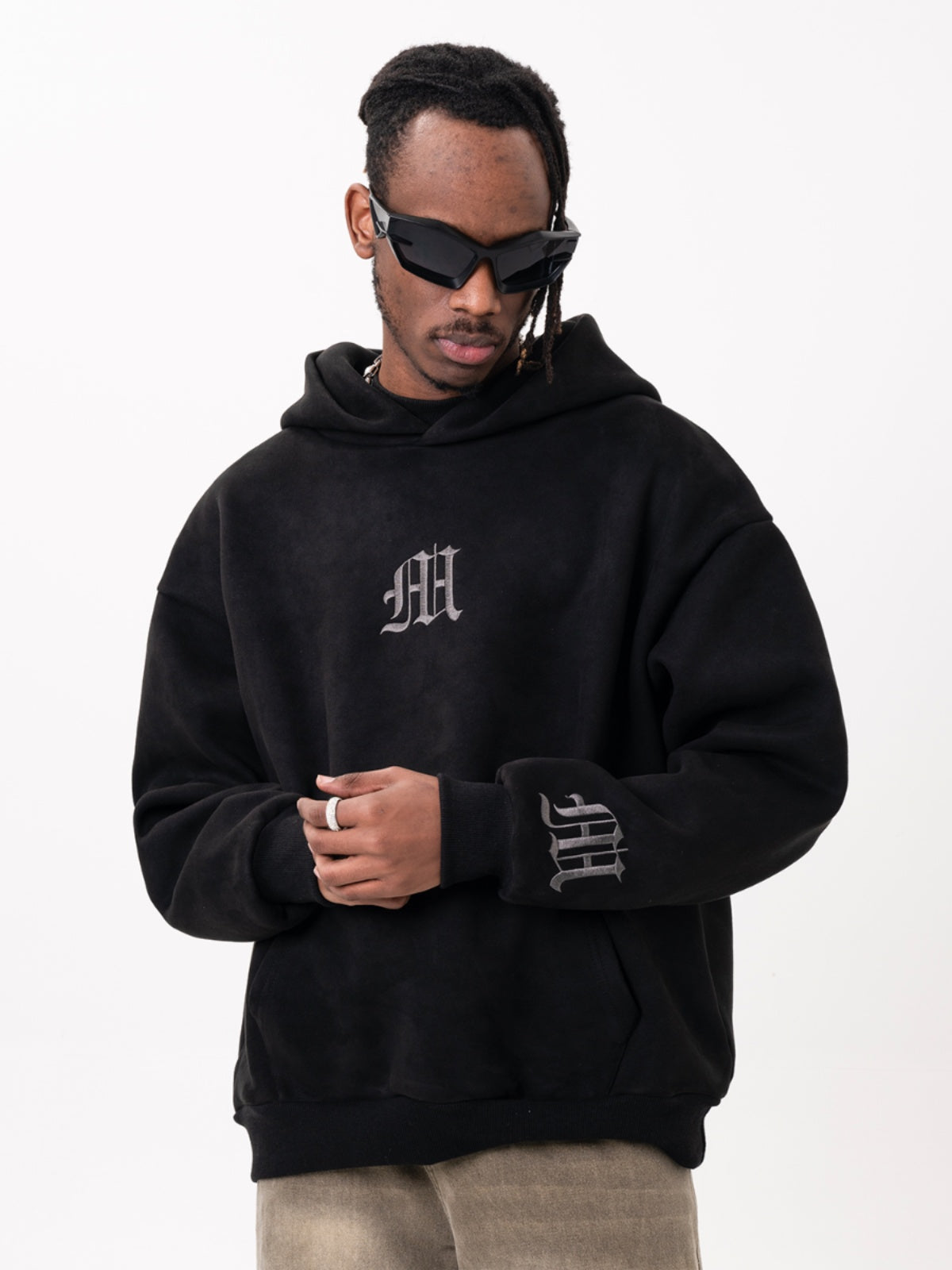 Men's Embroidered Hoodie Retro Loose