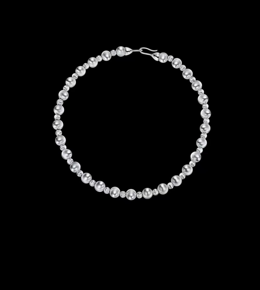 Brushed Beaded Necklace Temperament Clavicle Chain