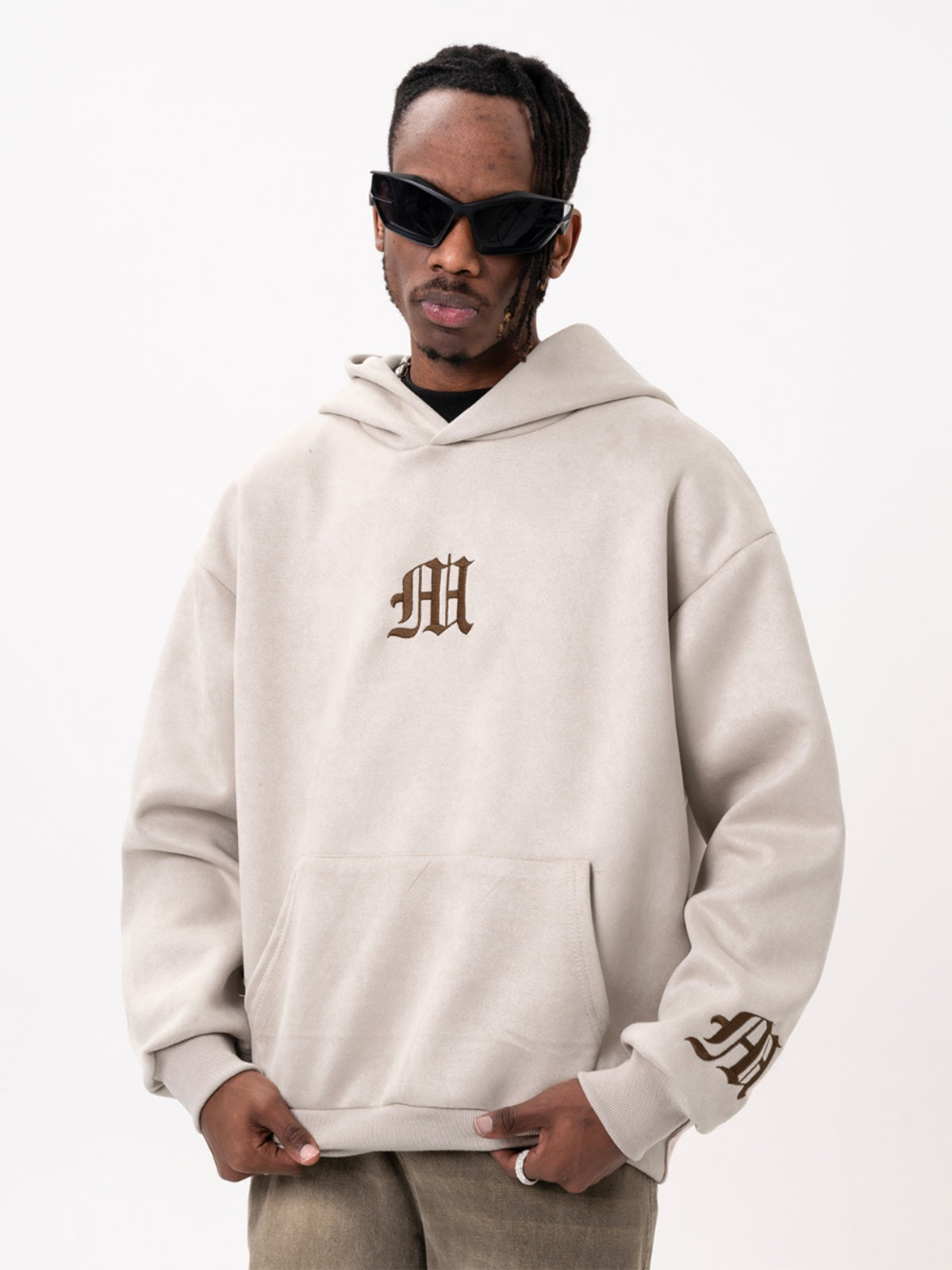 Men's Embroidered Hoodie Retro Loose
