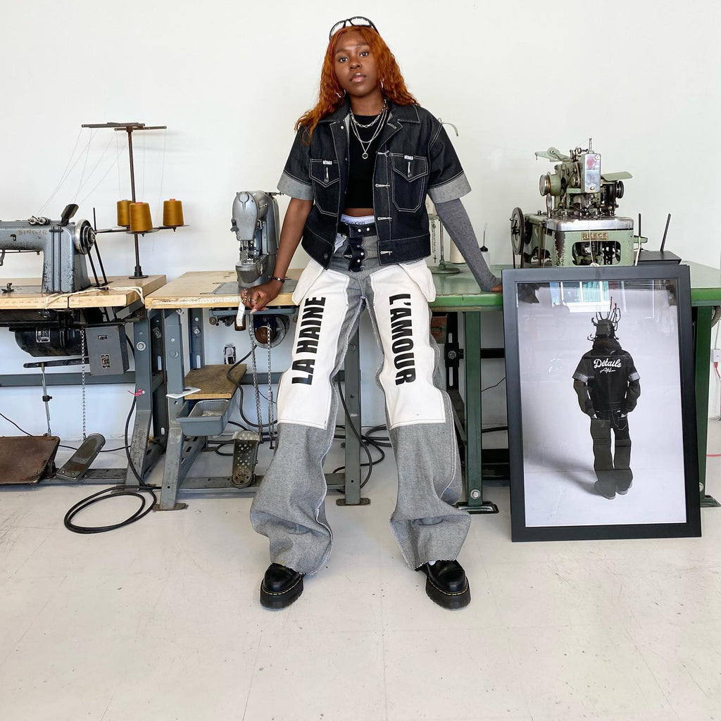 Letter Patch Splicing All-matching Long Pants