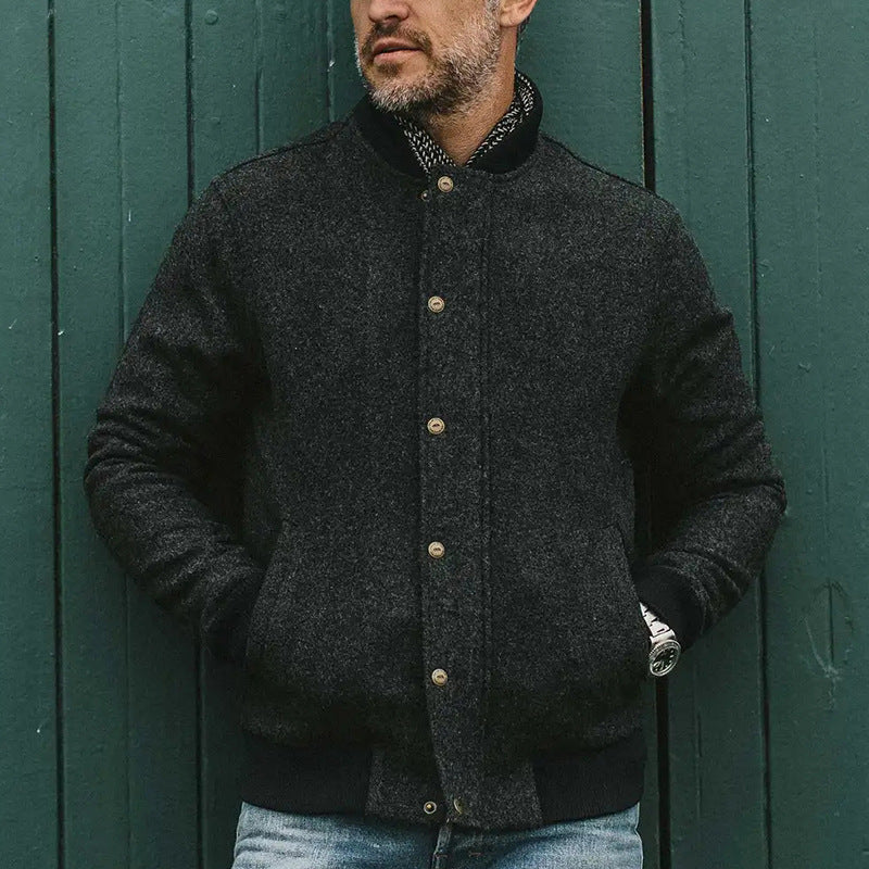 Casual Fashion Solid Color Jacket Men's Coat