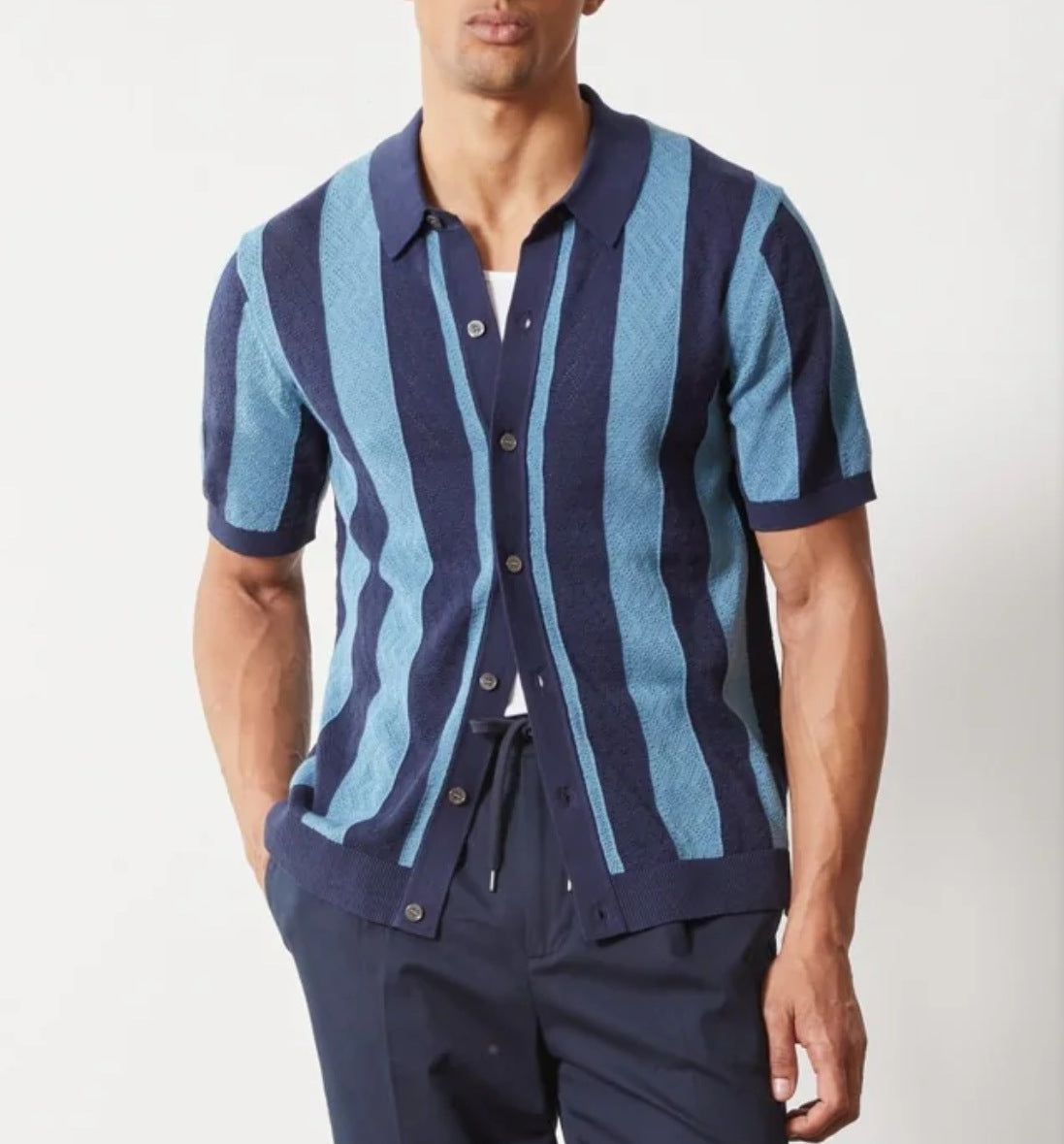 Fashion Men's Polo Shirt Hollow Breathable