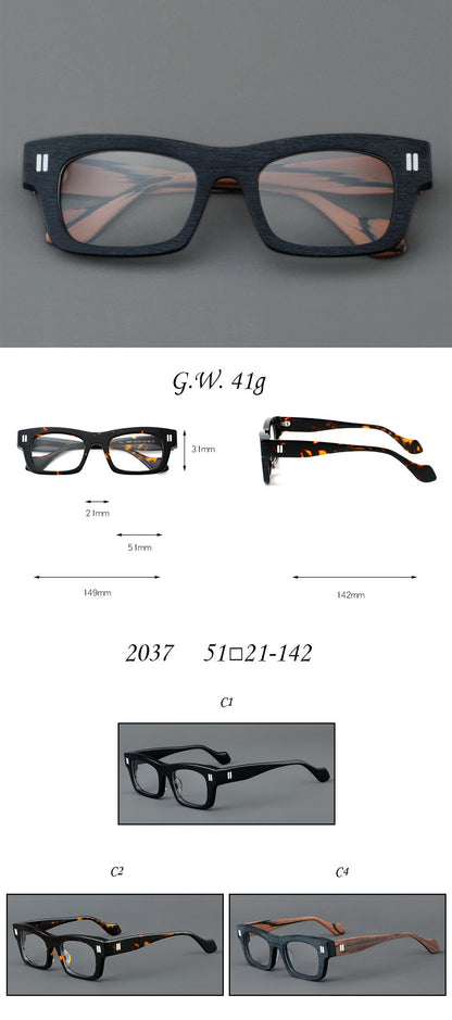 Thick Plate Glasses Patchwork Retro Frame