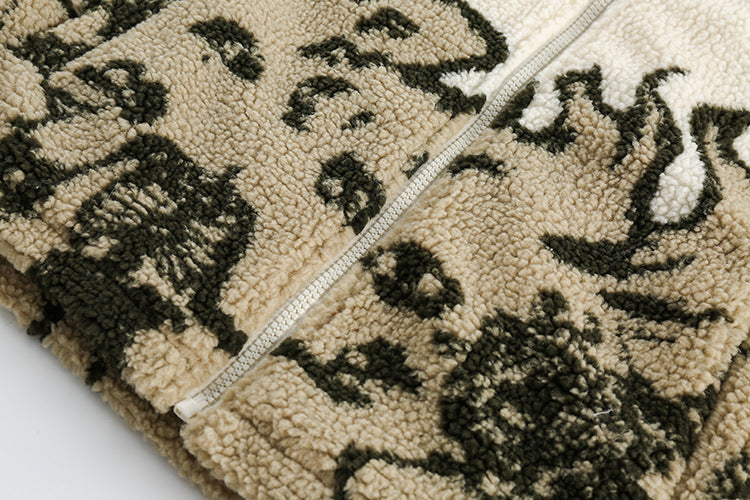 Color Patchwork Lamb Wool Coat For Men